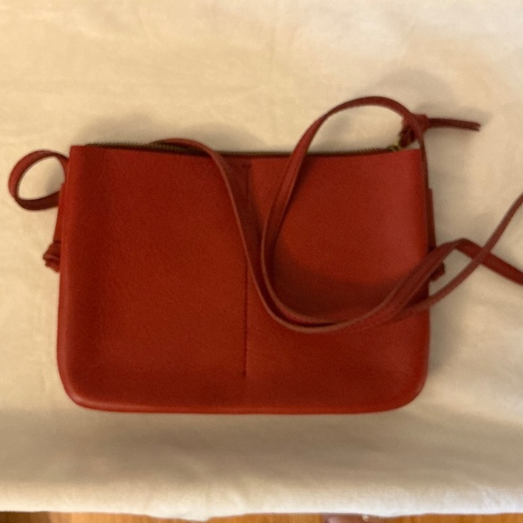 MADEWELL Knotted Leather Crossbody Bag - Red, LIKE NEW - Picture 1 of 3